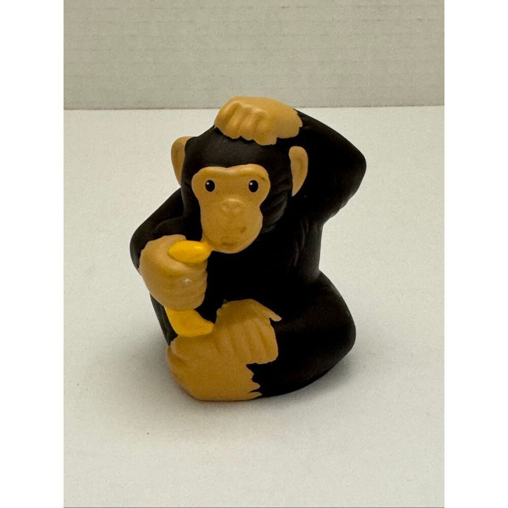 Fisher Price Little People Chimpanzee Holding a Banana Zoo Animal